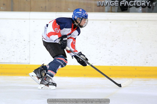 2014-11-15 Aosta-Hockey Milano Rossoblu U14 0228 Matteo Quartuccio
